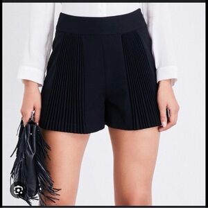 Maje Black High Waist Pleated Shorts
